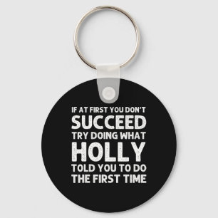 Holly Name Personalized Birthday Funny Christmas J Keychain