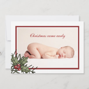 Holly Photo Birth Announcement