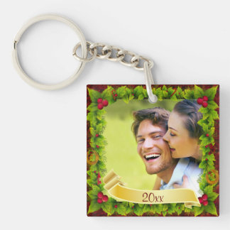Holly Photo Keepsake Keychain