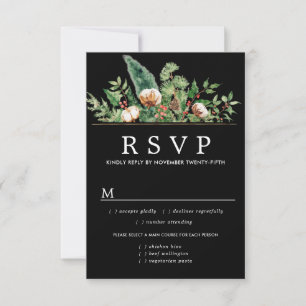 Holly Pine Hiver Mariage RSVP Options de repas