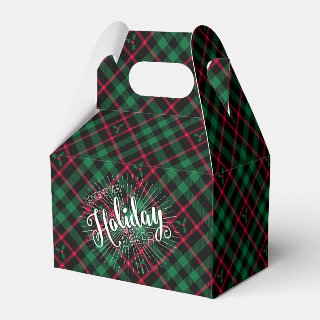 Holly Plaid l Sending you Holiday Cheer Favor Box (Back Side)