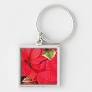 Holly Point Poinsettias Christmas Holiday Floral Keychain