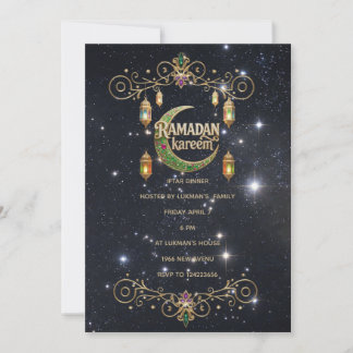 Holly Ramadan black and gold Invitation