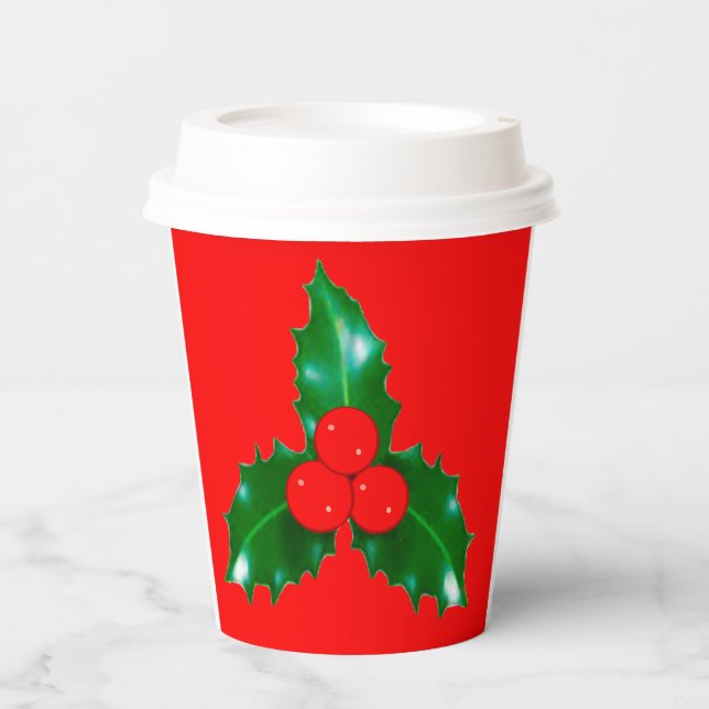 Holly Red Paper Cups (Front)