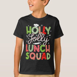 Holly Retro Jolly Lunch Squad Cafeteria Lunch Lady T-Shirt