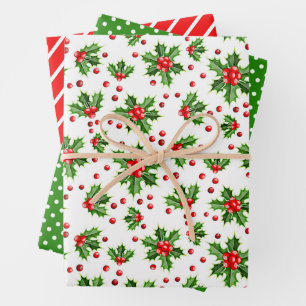 Holly Tree Feuilles Berries Pois Patter