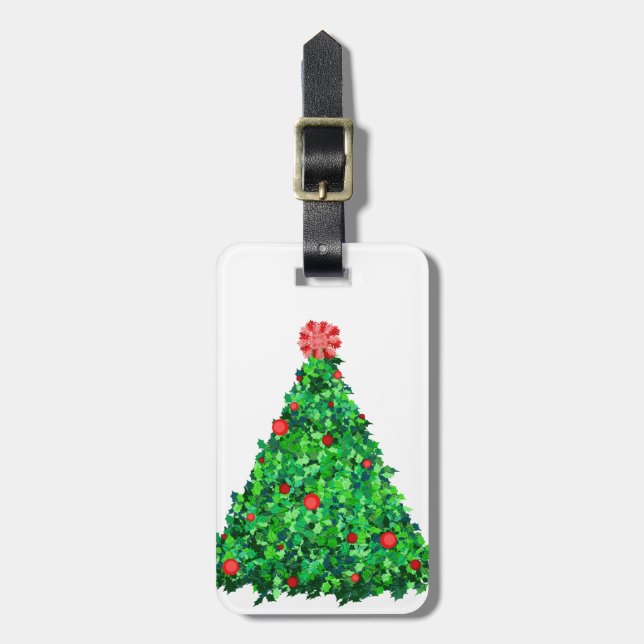 Holly Tree Luggage Tag (Front Vertical)