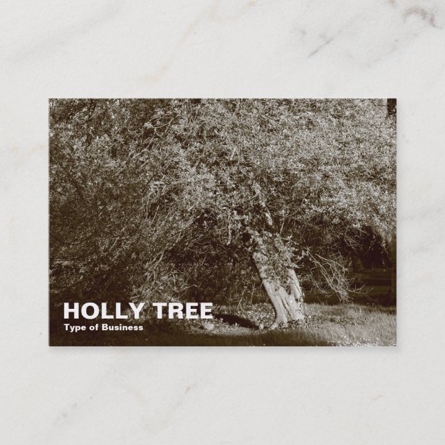 Holly Tree - Sepia Business Card (Front)