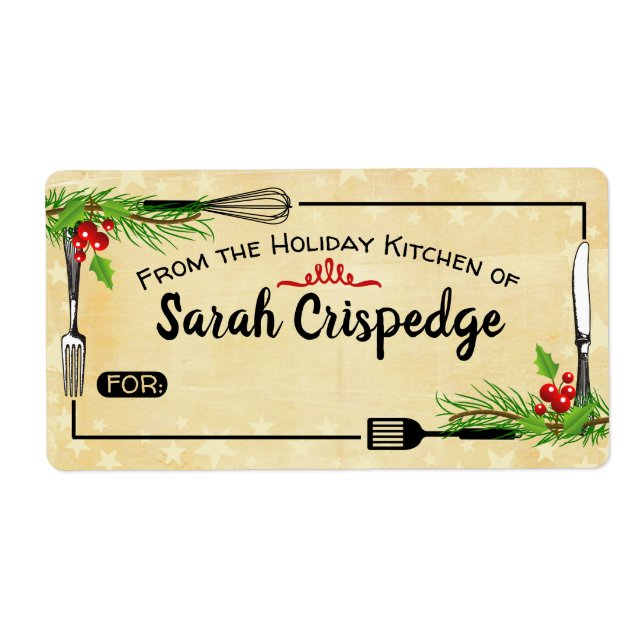 Holly utensils Christmas food holiday baking (Front)