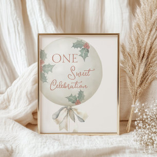 Holly Vintage Balloon Birthday Decor Sign