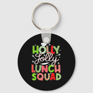 Holly Vintage Jolly Lunch Squad Cafeteria Lunch La Keychain