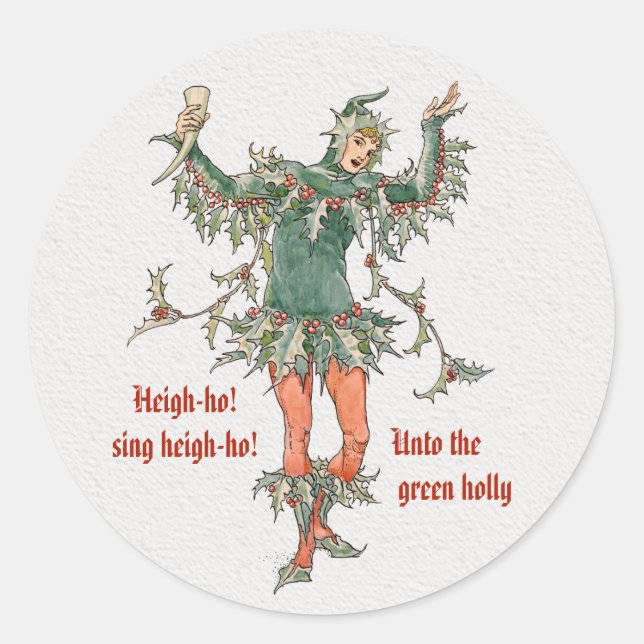 Holly Walter Crane Flowers from Shakespeare CC0987 Classic Round Sticker (Front)