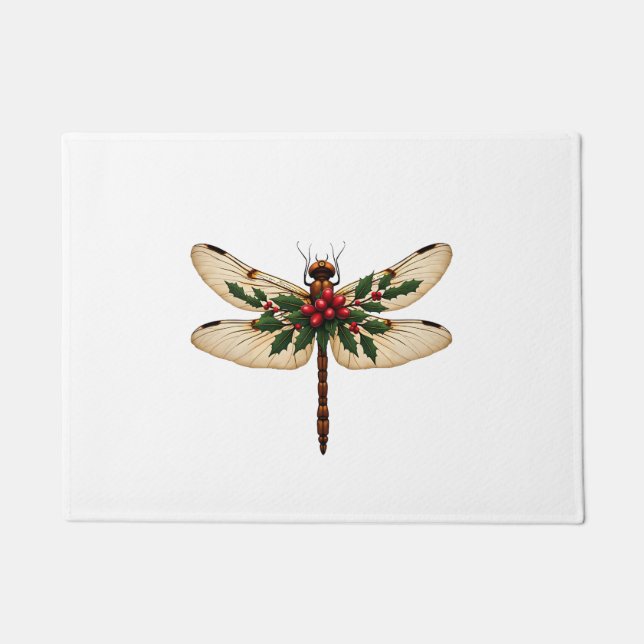 Holly Winged Dragonfly Doormat (Front)
