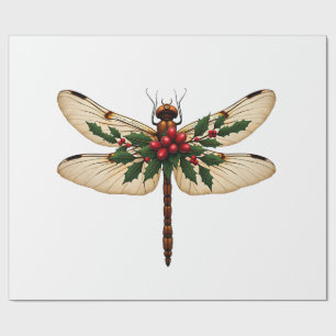 Holly Winged Dragonfly Wrapping Paper