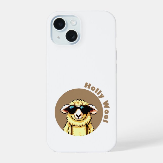 Holly Wood Sheep iPhone 15 Case (Back)