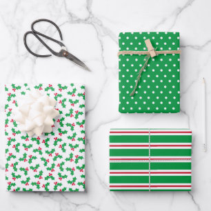 Holly Wrapping Paper Sheet
