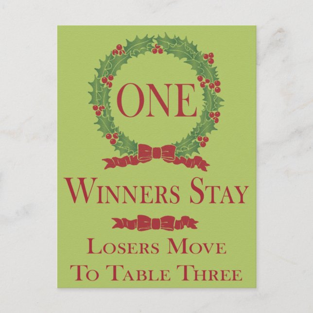 Holly Wreath Bunco Table Card #1 (Front)