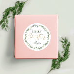 Holly Wreath Merry Christmas Sticker Greenery<br><div class="desc">Finish off your Christmas packaging and gift wrapping with a personalised greenery Merry Christmas stickers. This Holly Wreath Christmas label includes a greenery wreath and modern script font,  with space for your name or family surname. The perfect finishing touch to your Christmas gifts.</div>