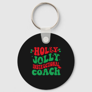 Holly Xmas Jolly Instructional Coach Christmas Coa Keychain