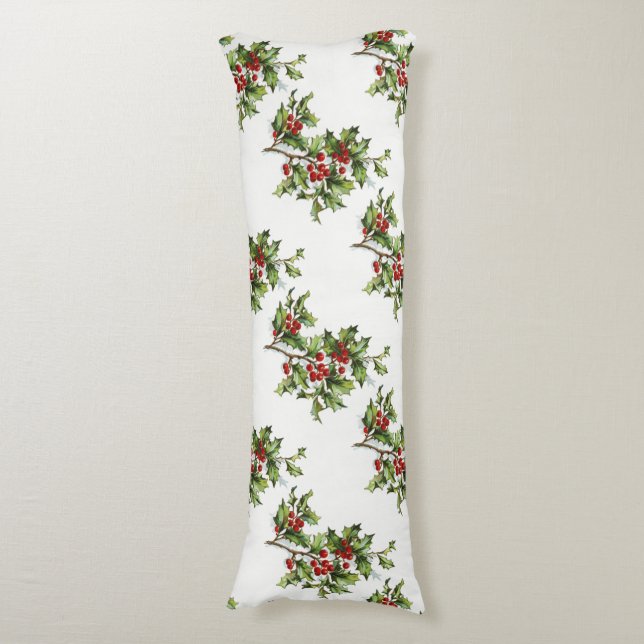HollyBerries20150801 Body Pillow (Front Vertical)