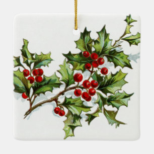 HollyBerries20150801 Ceramic Ornament