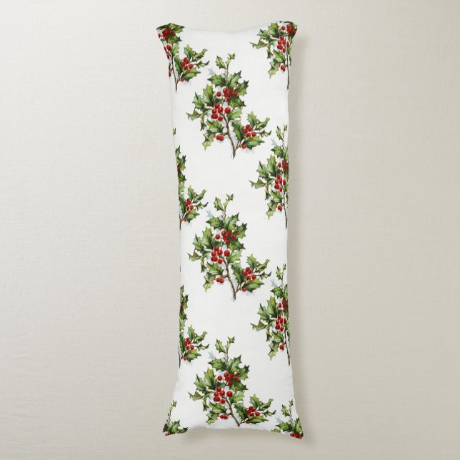 HollyBerries20150802 Body Pillow (Front Vertical)