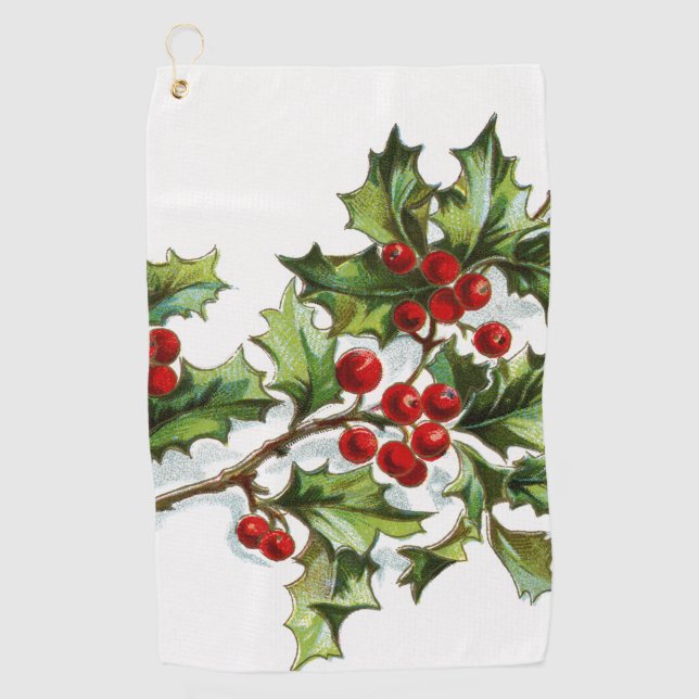 HollyBerries 001 Golf Towel (Front)