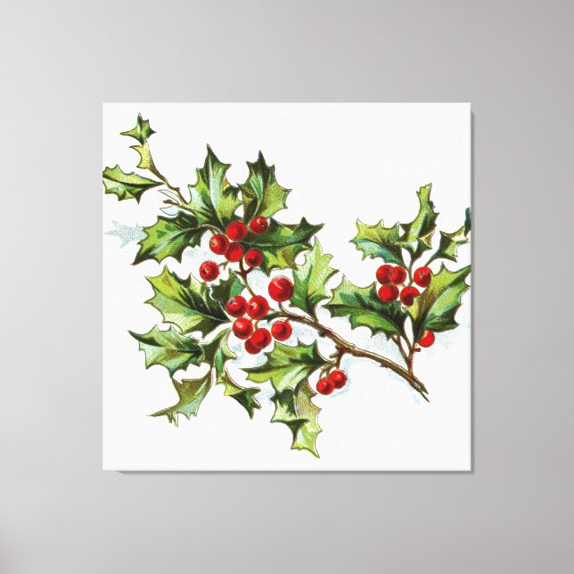 HollyBerries 002 Canvas Print (Front)