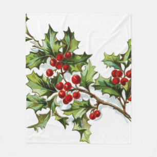 HollyBerries 002 Fleece Blanket