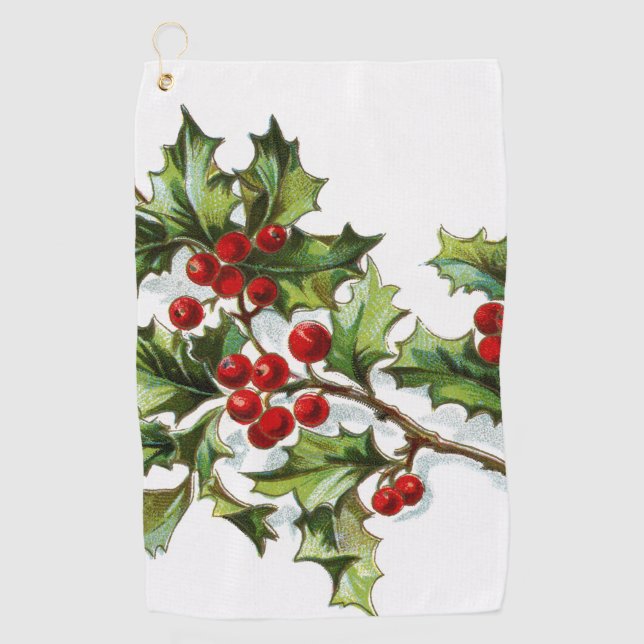 HollyBerries 002 Golf Towel (Front)