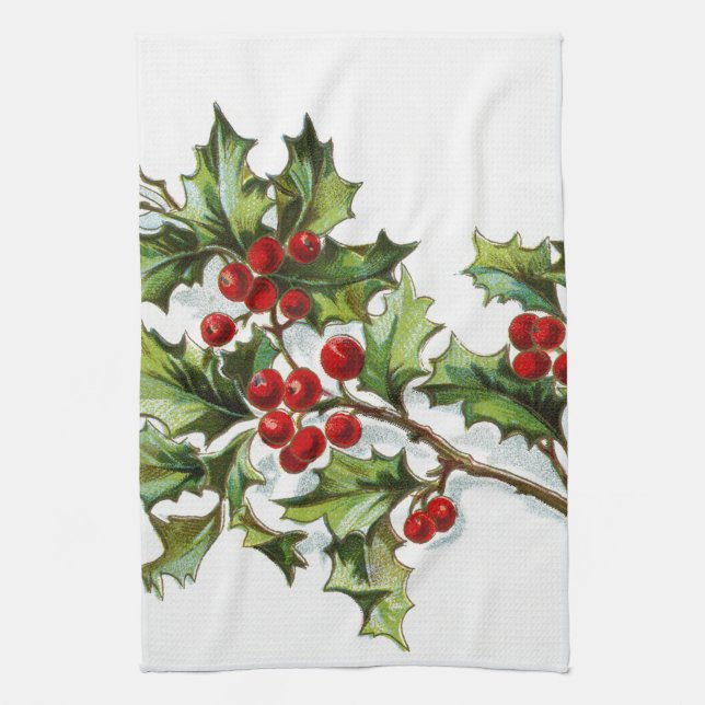 HollyBerries 002 Kitchen Towel (Vertical)