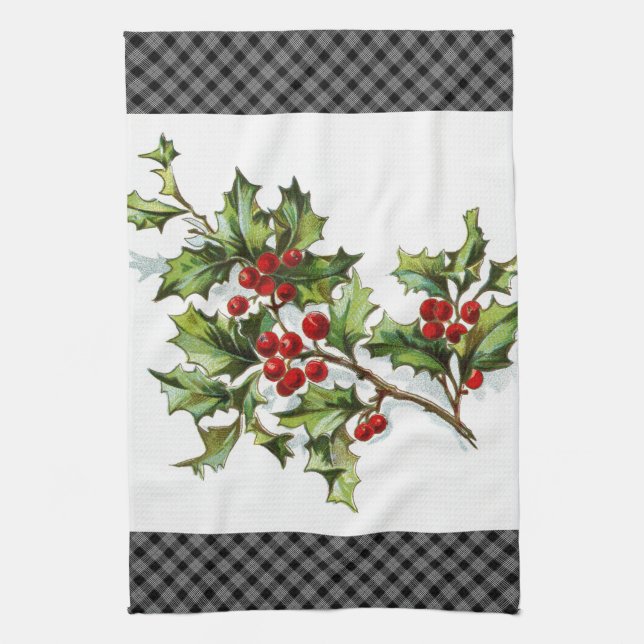 HollyBerries 002 Kitchen Towel (Vertical)