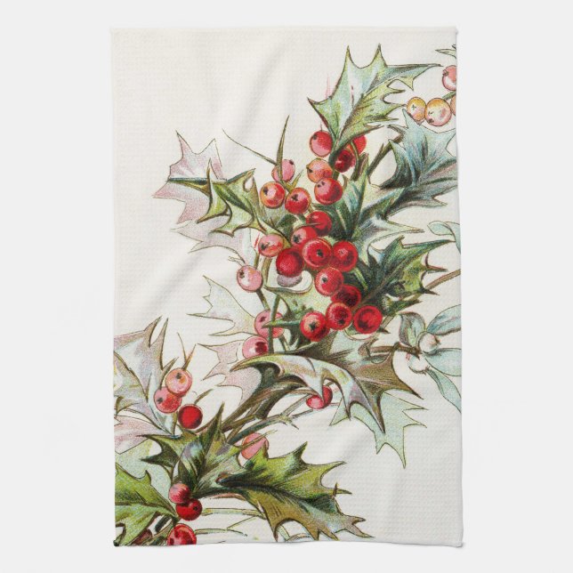 HollyBerries 003 Kitchen Towel (Vertical)