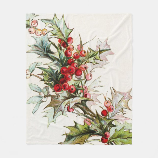 HollyBerries 004 Fleece Blanket (Front)