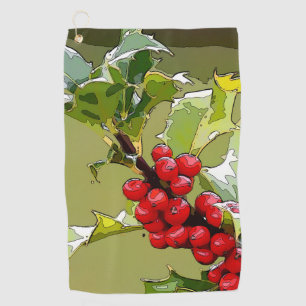 HollyBerries 005 Golf Towel