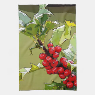 HollyBerries 005 Kitchen Towel