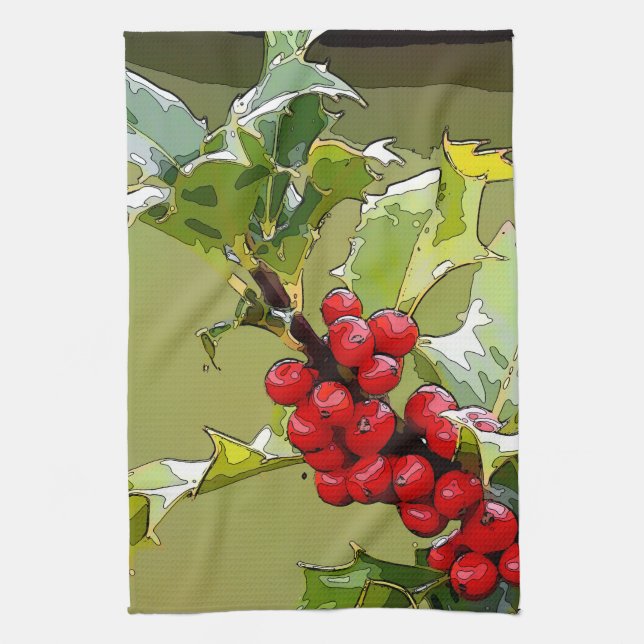 HollyBerries 005 Kitchen Towel (Vertical)