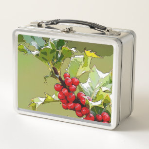 HollyBerries 005 Metal Lunch Box