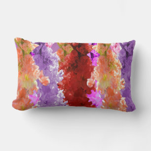 Hollyhock Blooms Of Elegance, Lumbar Pillow