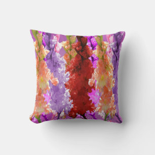 Hollyhock Blooms Of Elegance, Throw Pillow