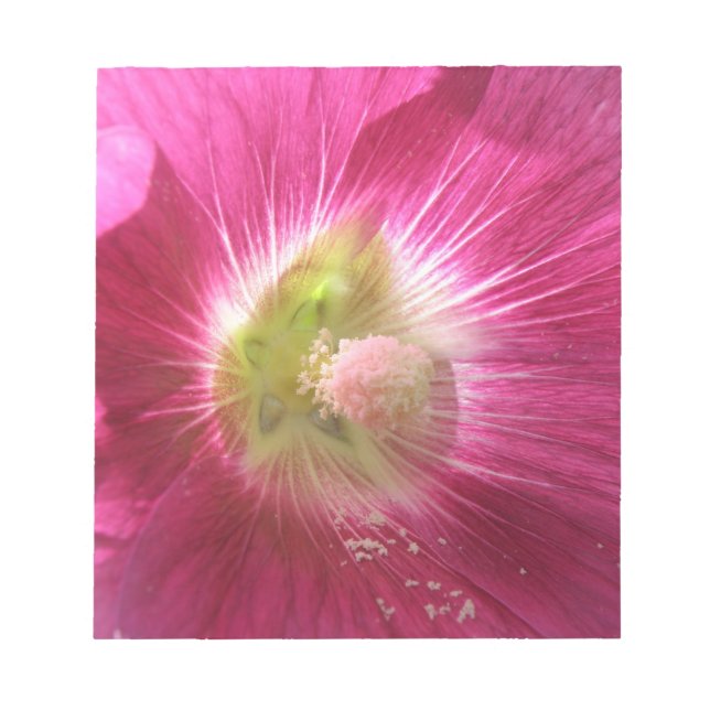 Hollyhock Deep Pink Notepad (Front)