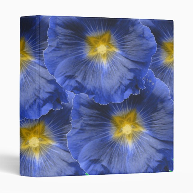 Hollyhock Flower Beautiful Blue Avery Binder (Front/Spine)