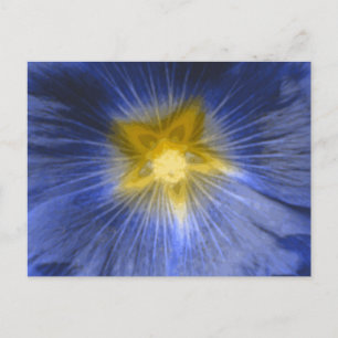 Hollyhock Flower Belle carte postale bleue
