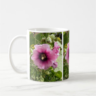 HOLLYHOCK FLOWER COFFEE MUG