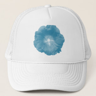 Hollyhock Flower Icy Blue Hat