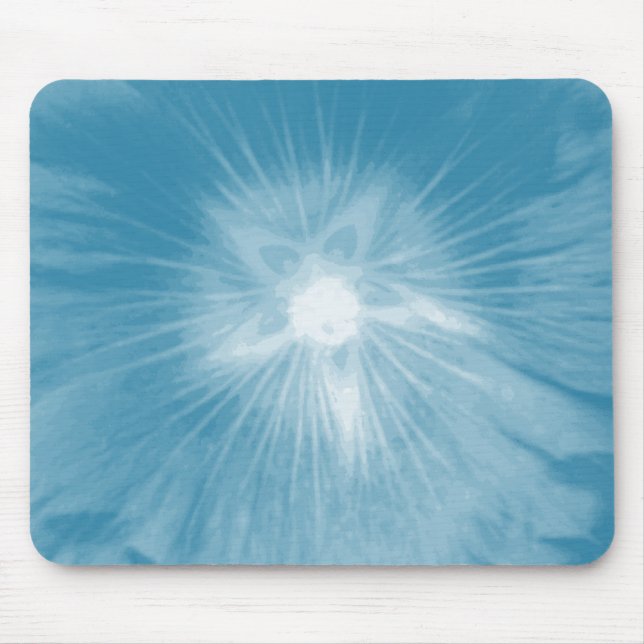 Hollyhock Flower Icy Blue Mousepad (Front)