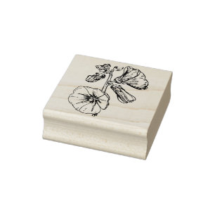 Hollyhock flower  Rubber stamp