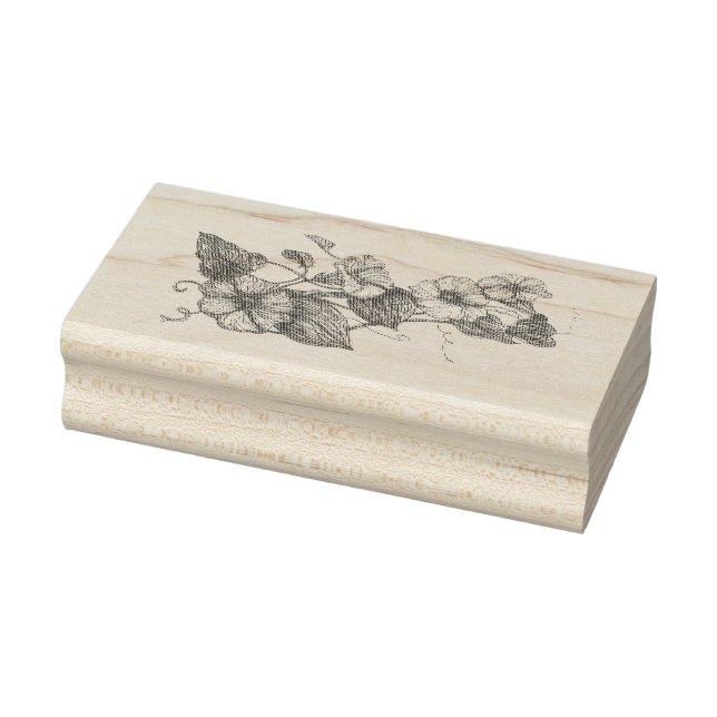 Hollyhock Hand Drawn Image Stamp, Original  Rubber Stamp (Stamp)