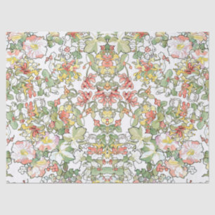 Hollyhock & Honeysuckle Flowers Art Tissue Paper