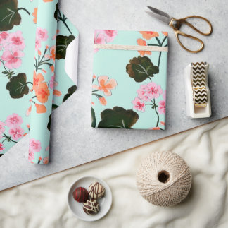 Hollyhock wrapping paper
